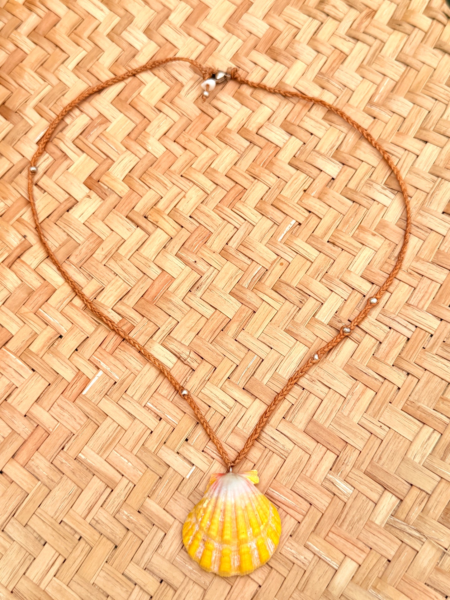 Linen Sunrise Shell Necklace