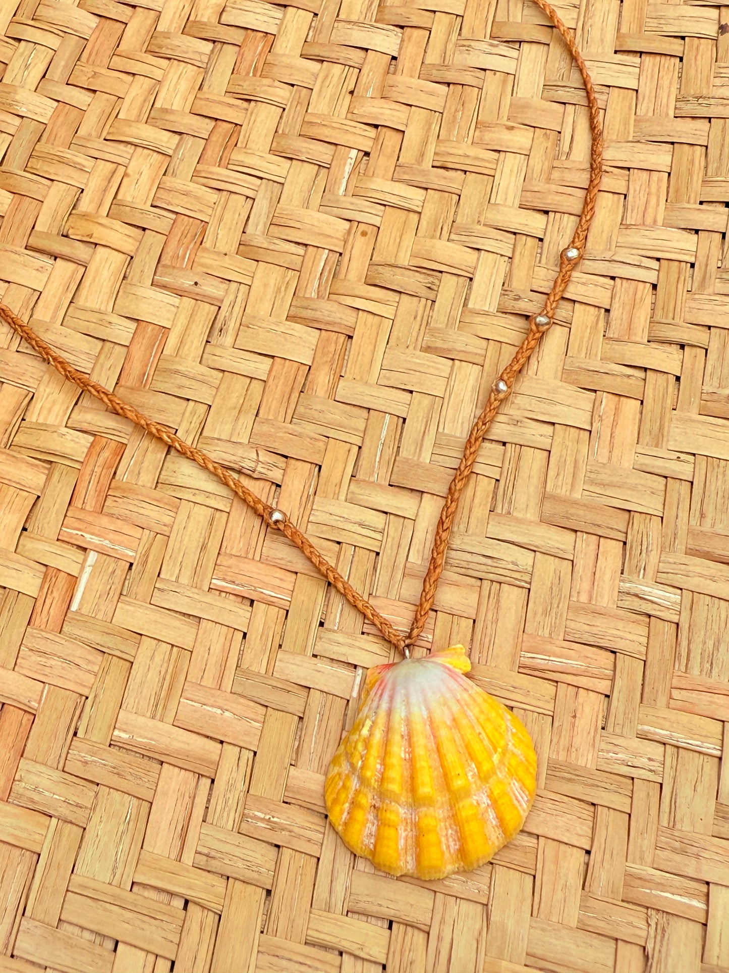 Linen Sunrise Shell Necklace